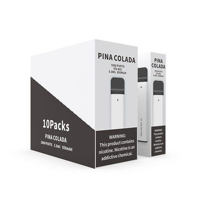 Pina Colada 1000 van Rookwolken de Beschikbare Vape Witte 850mAh Batterij van het de Peulapparaat