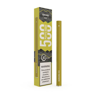 500 Rookwolken Mini Banana Ice Disposable Vape Pen Bar 1.3ml 3.0Ω